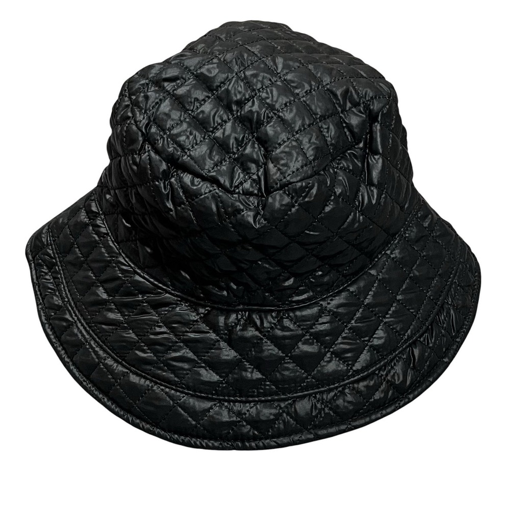 Angela & William Foldable Water Repellent Quilted Rain Bucket Hat OS Black